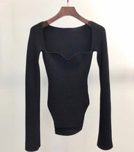 Load image into Gallery viewer, DEAT 2020 new spring and summer fashion women clothes cashmere sqaure collar full sleeves elasitc high waist sexy pullover WK080