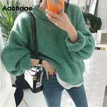 Load image into Gallery viewer, Sweater Women 2020 Autumn Winter Fashion Solid O Neck Pullover Sweaters Korean Style Knitted Long Sleeve Jumpers Casual Tops
