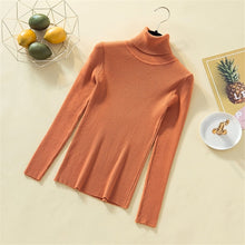 Load image into Gallery viewer, Knit Sweater Women Turtleneck Casual Pure Cashmere Pullover Autumn Winter Solid Long Sleeve Slim-jumper Soft Tops Pull Femme
